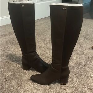 Calvin Klein Brown Over the Knee Boots Sleek Design